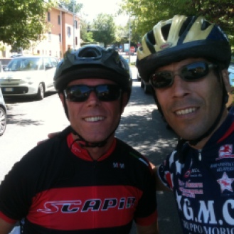 With a cyclist friend